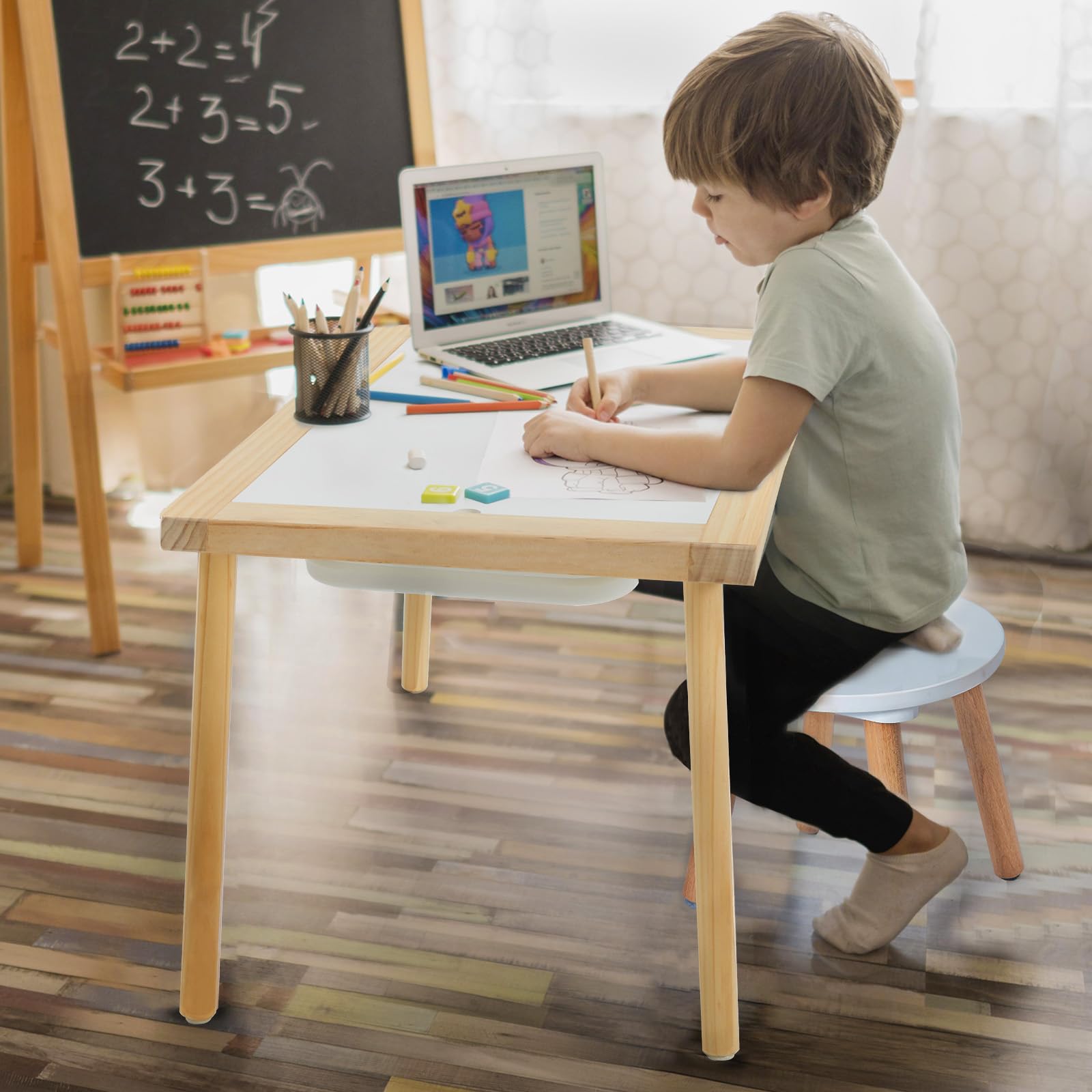 Sensory Table for Toddlers 1-3, Kids Table with 3 Storage Bins Writable Lids, Sensory Activity Table, Play Sand Table for Indoor Outdoor