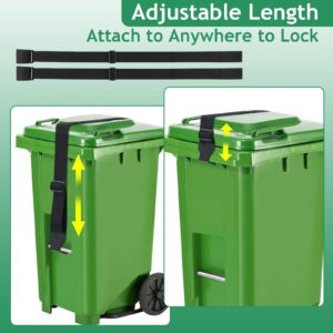 YEESOOM Trash Can Locks for Animals: 2 Pack Adjustable Garbage Can Locks for Animals, Security Straps Trash Can Lid Lock to Keep Squirrels, Raccoons, Critters Out of The Trash