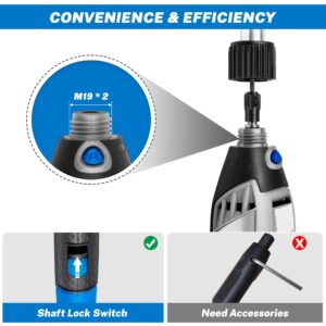 SALIGTEKH Flexible shaft Rotary Tool Attachment, Keyless Chuck 1/32” (0.8mm) to 1/8” (3.2mm),36” Long Cable, Flexible Flex Shaft with DIY for Engraving Tool, Polishing, Cleaning, Drilling