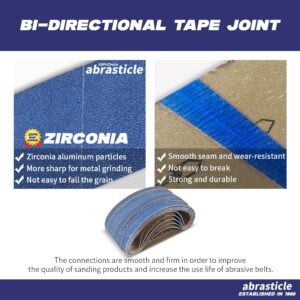 3/8" x 13" Zirconia Sanding Belts for Metal, 3/8 x 13 Inch Zirconia Metal Grinding Sand Paper, 36 PCS 6 Each of 60/80/100/120/180/240 Assorted Grits