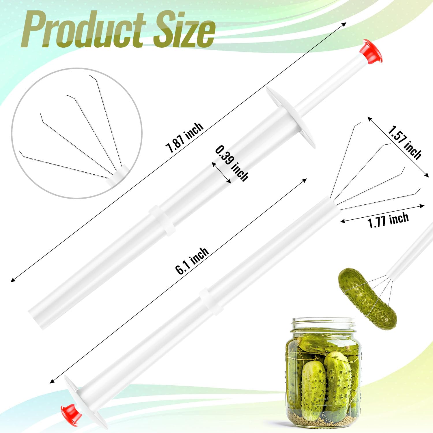 2Pcs Pickle Grabber Tool, Stainless Steel Pickle Picker Grabber, Pickle Pincher Tool for Kitchen Food Olive Pepper