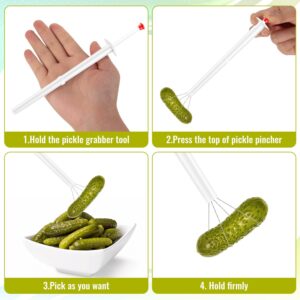 2Pcs Pickle Grabber Tool, Stainless Steel Pickle Picker Grabber, Pickle Pincher Tool for Kitchen Food Olive Pepper