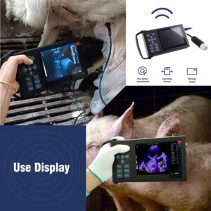 Portable Ultrasound Machine for Pregnancy, Easy to Use Handheld Ultrasound Scanner with 3.5 MHz Probe for Pigs, Sows, Goats and Sheep Pregnancies