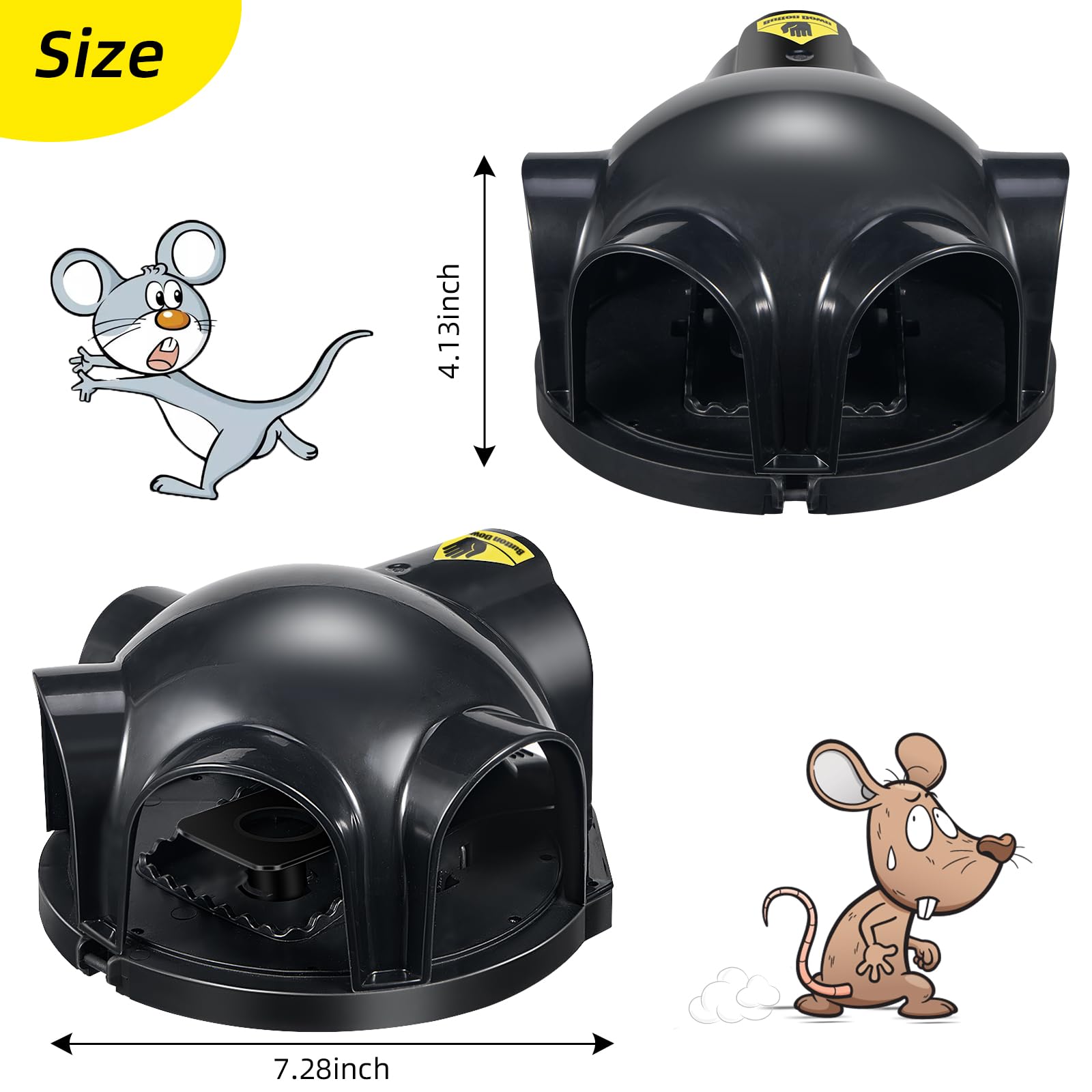 2 Pack Tunnel Mouse Trap, Reusable Rat Snap Traps with Tunneled Design, Chipmunk Trap Indoor and Outdoor for House Yard Garden Kitchen, Pest Control Rodent Trap, Friendly for Kids & Pets