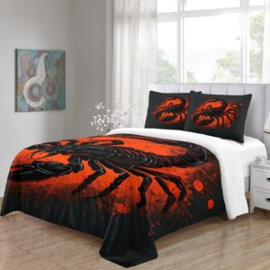 EVMILA Scorpion Comforter Covers Duvet Cover for Boys Girls Quilt Cover 3D Print Insects with Pillow Cases with Zipper Closure Bedding Set Soft Microfiber 3 Pieces Queen（228x228cm）, Style-10