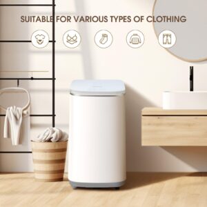 HAVA Portable Washing Machine, Small Washer 0.8 Cu. Ft. Capacity, Fully Automatic with 8 Wash Cycles, Touch Button & LED Display, Space Saving for Apartments, Dorms, and RVs