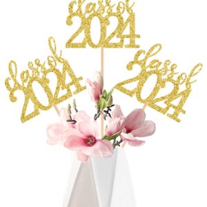 ALISSAR 10 Pack Double Sided Gold Class of 2024 Graduation Party Centerpiece Sticks, Table Toppers for 2024 Graduation Party Decoration Party Supplies(Gold) (gold)