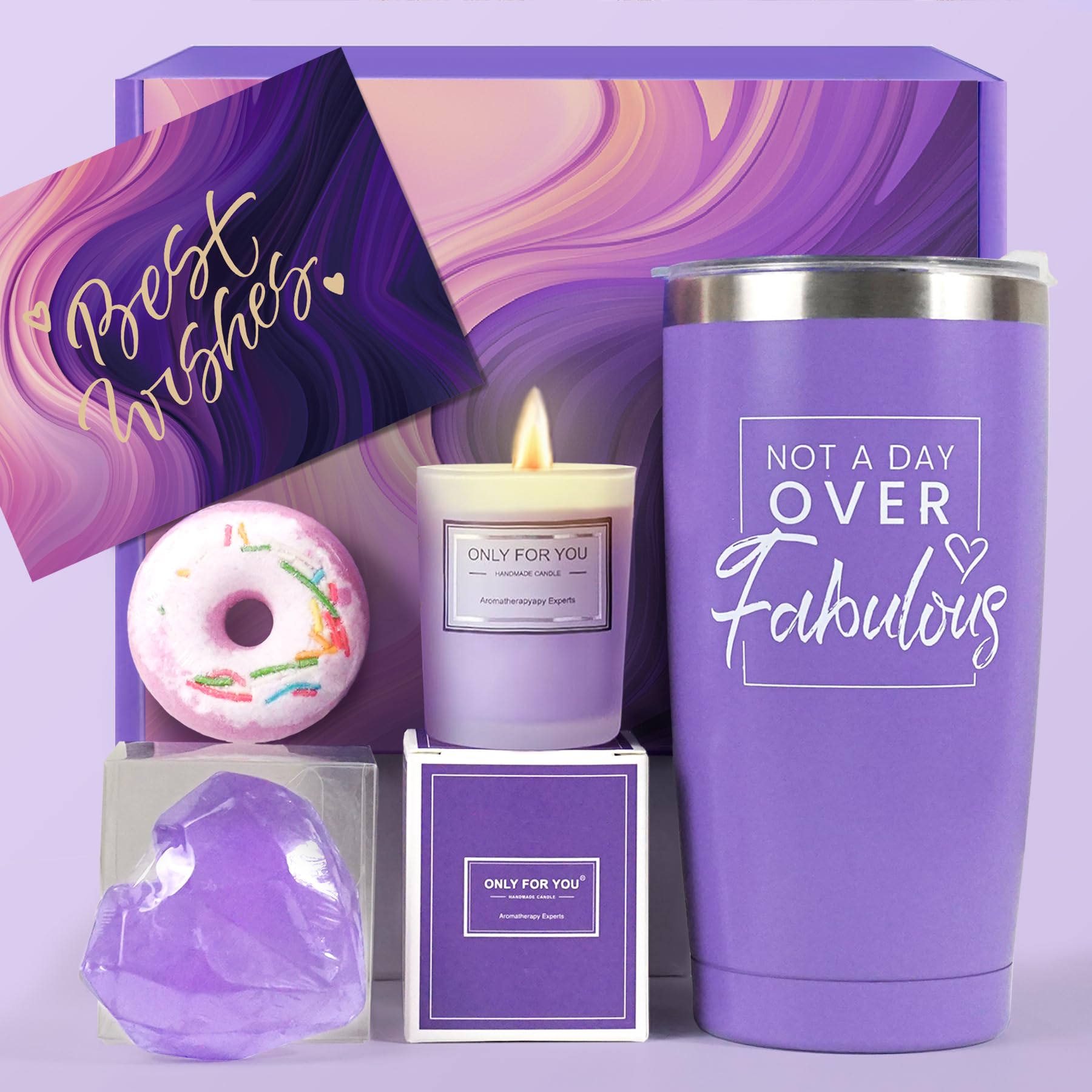 Gifts for Women, Mom, Wife, Girlfriend, Sister, Her - Happy Birthday Gifts, Mothers Day Gifts - Personalized Lavender Relaxation Gift Baskets Set for Women Christmas Gifts for Women