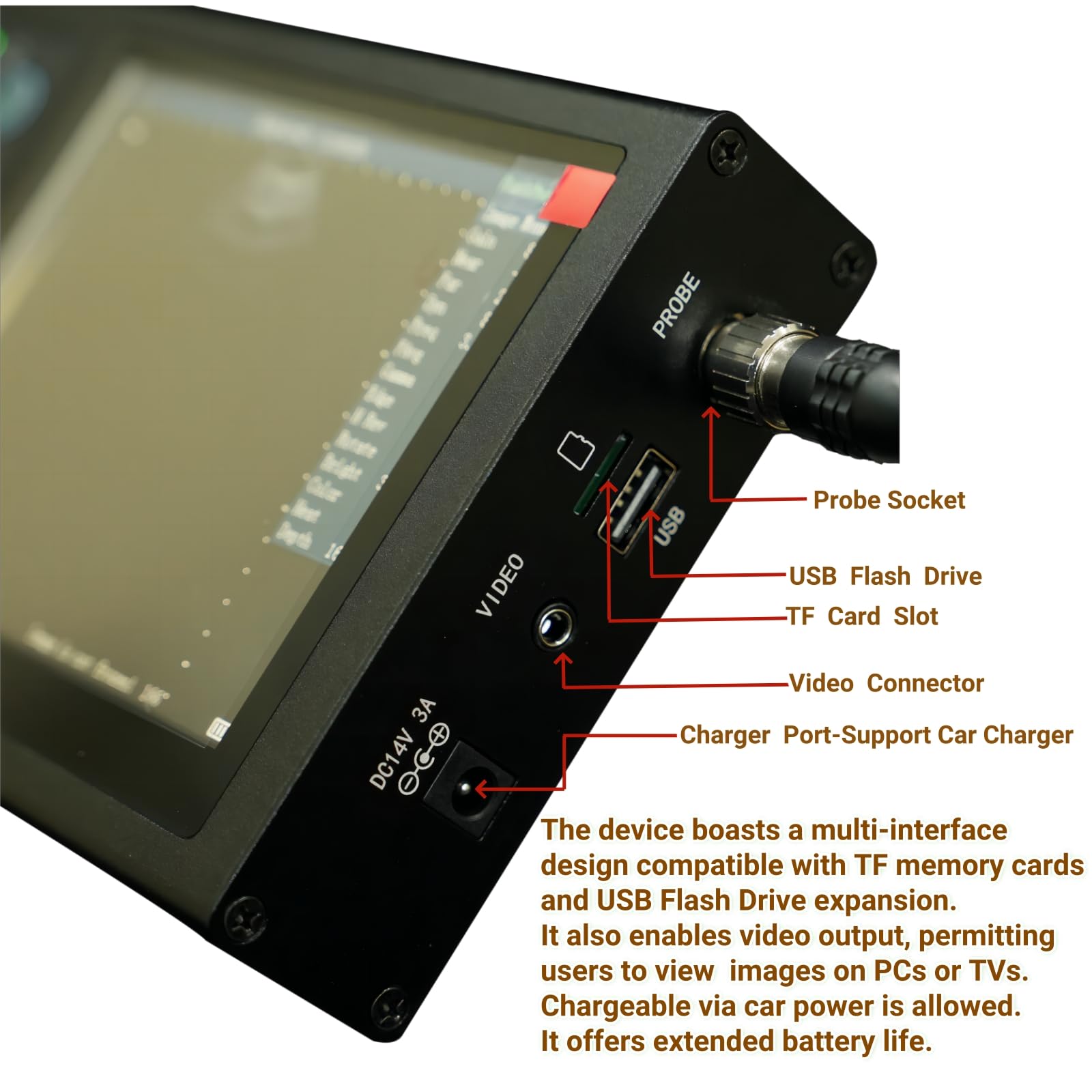 Portable Ultrasound Machine for Pregnancy, Easy to Use Handheld Ultrasound Scanner with 3.5 MHz Probe for Pigs, Sows, Goats and Sheep Pregnancies