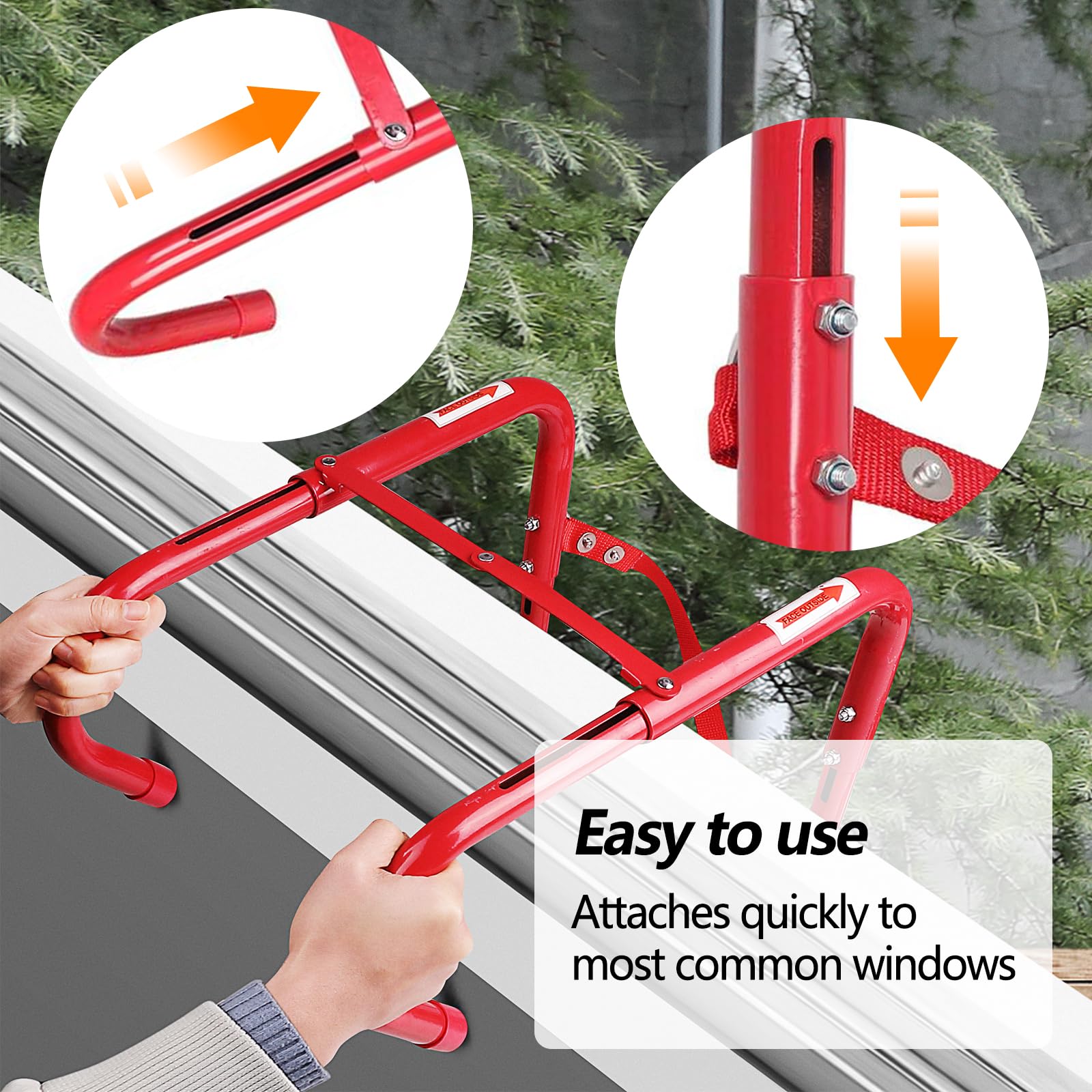 SIMEFUL Fire Escape Ladder, Emergency Fire Ladder 2 Story Window, Escape Ladders Extends to 15-Feet with Anti-Slip Rungs for Homes