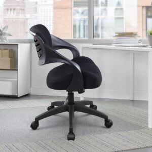 BOJUZIJA Ergonomic Office Computer Desk Chair,Lumbar Support 360°Swivel Task Chair-Black