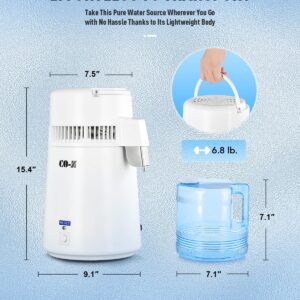 CO-Z 1.1 Gallon Water Distiller, 750W Countertop Home 4L Distilled Clean Water Maker Office Countertop Distiller Water Making Machine, Distill Distilling Water Purifier Distillers