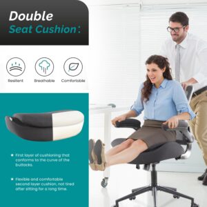 BOJUZIJA Ergonomic Mesh Office Computer Desk Chair,with Flip-Up Arms,Lumbar Support Swivel Computer Task Chair -Black