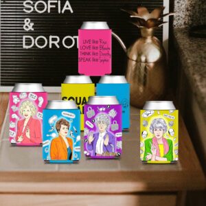 HOMEZZO Golden Girls Themed Party Can Coolers, 8 Pcs Funny Golden Girls Can Sleeves for Girls Party