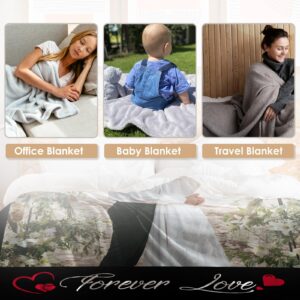 Aeekdook Custom Blanket with Picture, Picture Blankets Customized for Wedding Birthday Anniversary, Custom for Him Her, Picture Blankets Customized(1 Photo with Text)