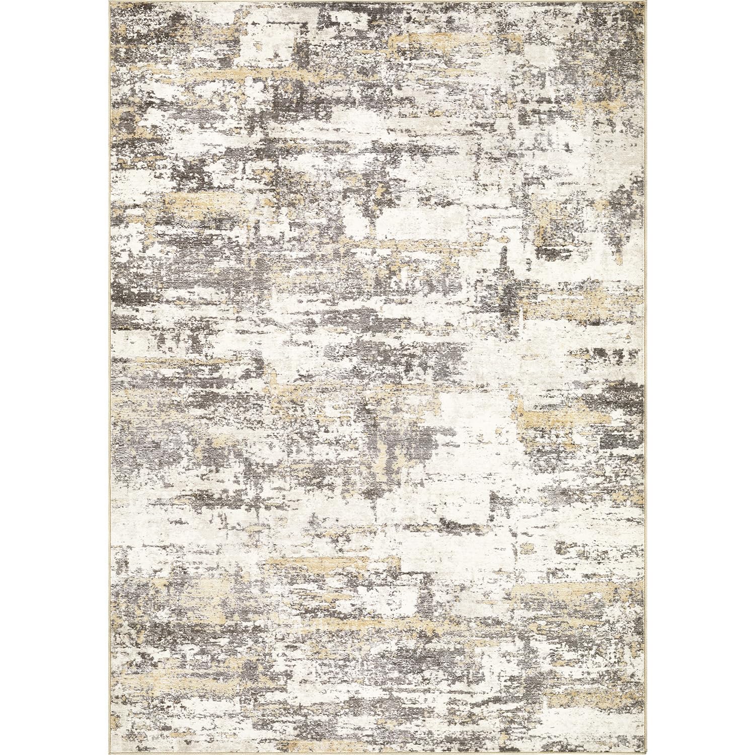 Area Rug Living Room Rugs 5x7: Modern Neutral Abstract Aesthetic Rug for Bedroom Dining Room Table - Large Soft Stain Resistant Machine Washable Rug, Indoor Home Office Carpet - Gold Brown