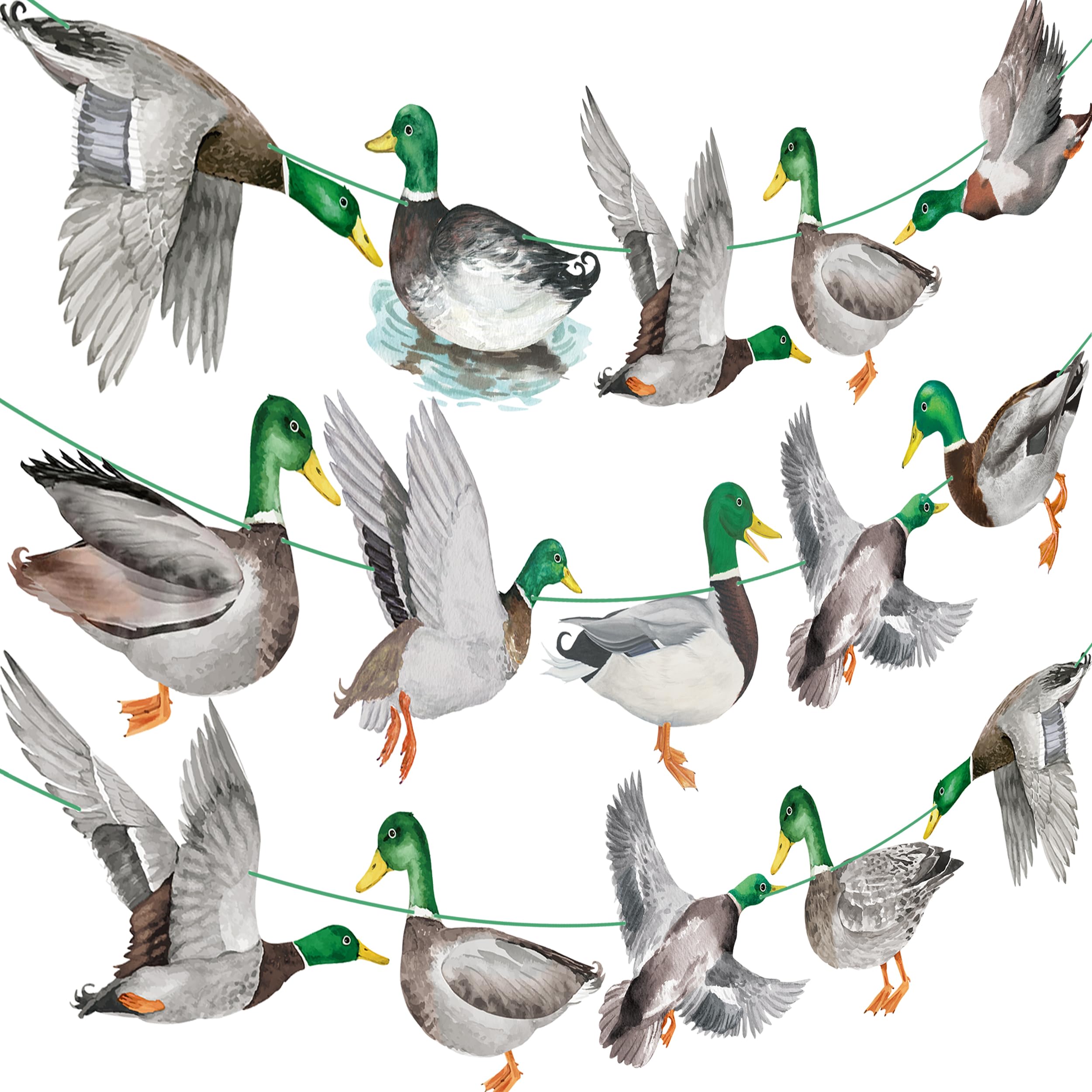 Mallard Duck Banners Duck Hunting Party Banners Duck Theme Birthday Party Decoration Mallard Duck Decor Hunting Birthday Party Decorations for Duck Hunter Baby Shower Supplies