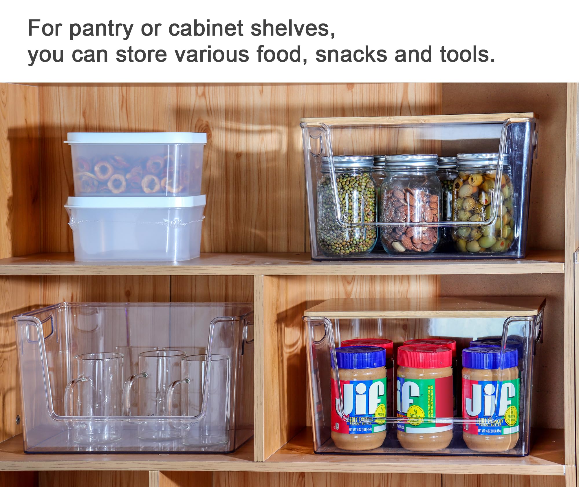 2 Set Pantry Organizer Storage Stackable Kitchen Laundry Organizers for Onion, Potato, Fruit, Produce, Vegetable Clear