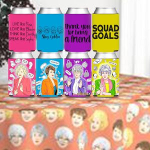 HOMEZZO Golden Girls Themed Party Can Coolers, 8 Pcs Funny Golden Girls Can Sleeves for Girls Party