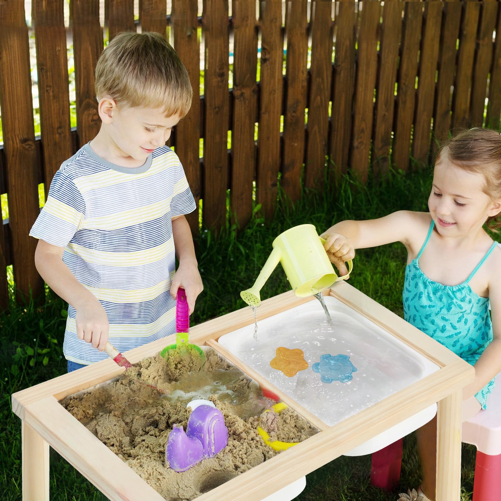 Sensory Table for Toddlers 1-3, Kids Table with 3 Storage Bins Writable Lids, Sensory Activity Table, Play Sand Table for Indoor Outdoor