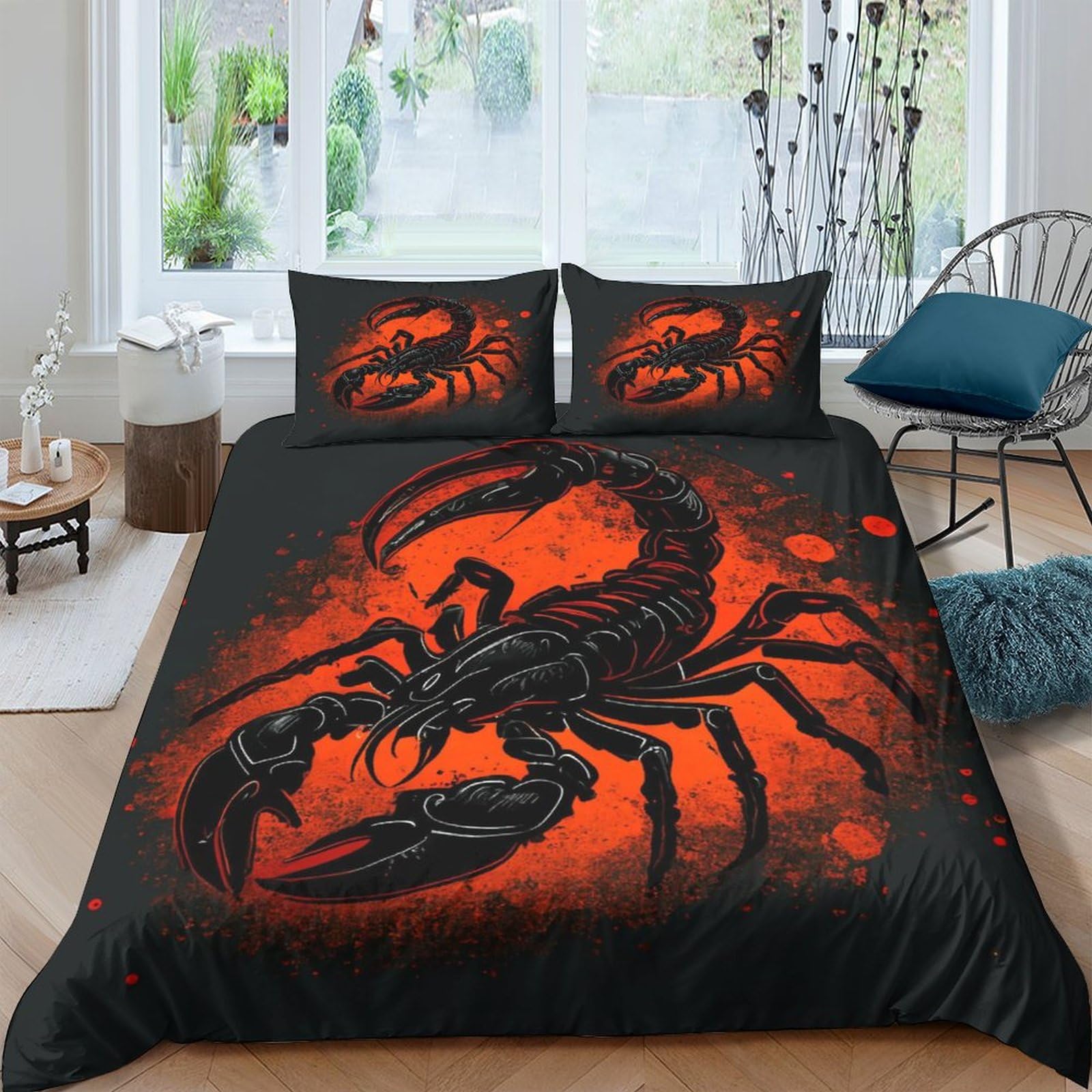 EVMILA Scorpion Comforter Covers Duvet Cover for Boys Girls Quilt Cover 3D Print Insects with Pillow Cases with Zipper Closure Bedding Set Soft Microfiber 3 Pieces Queen（228x228cm）, Style-10