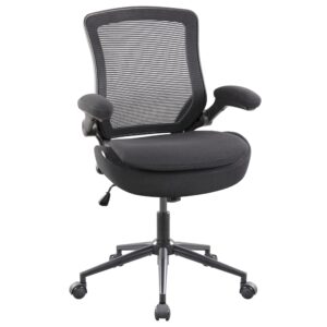 bojuzija ergonomic mesh office computer desk chair,with flip-up arms,lumbar support swivel computer task chair -black