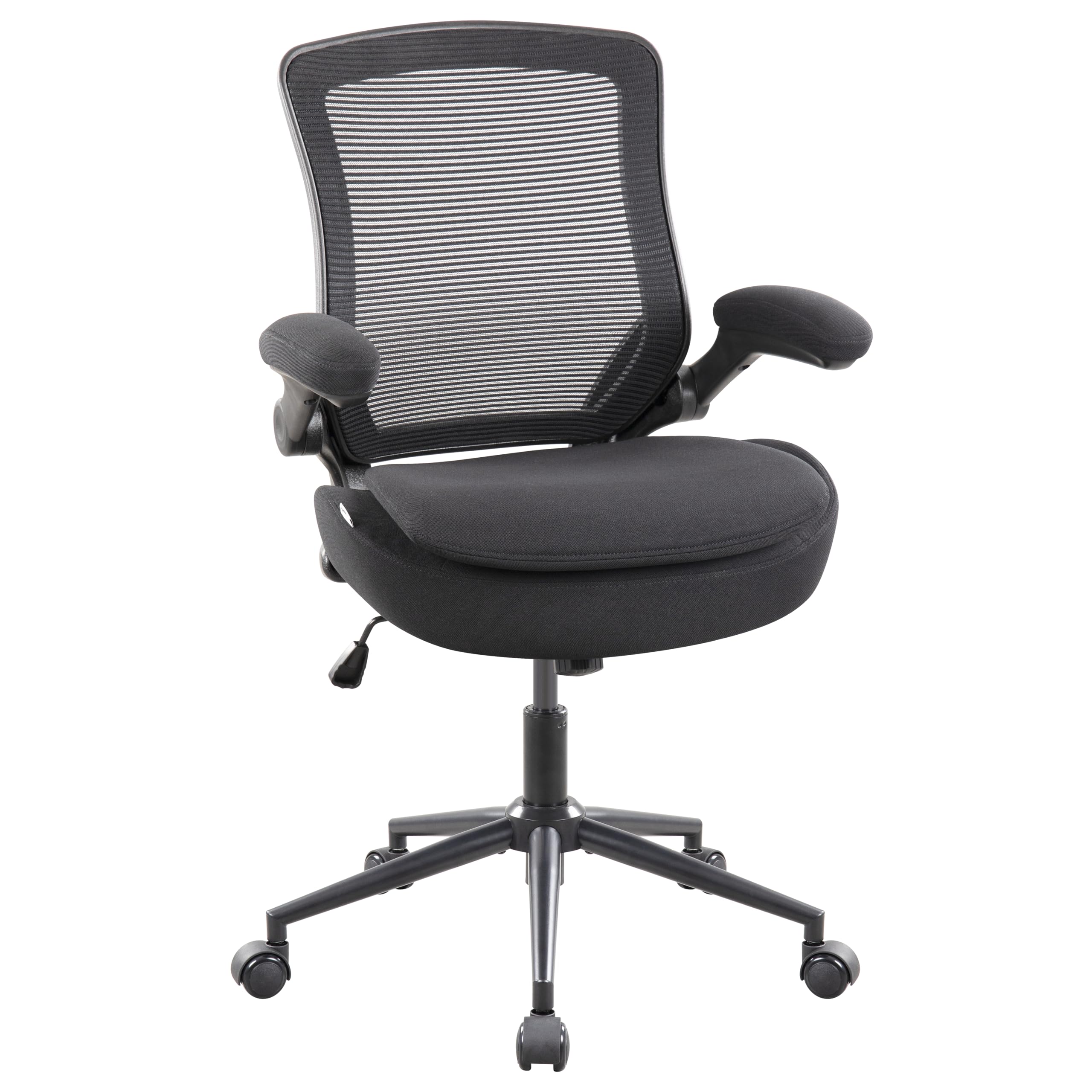 BOJUZIJA Ergonomic Mesh Office Computer Desk Chair,with Flip-Up Arms,Lumbar Support Swivel Computer Task Chair -Black