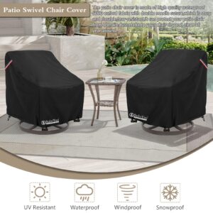 SoloToo Patio Chair Covers 2 Pack,Outdoor Furniture Covers Waterproof,33W x 35D x 36H inches Outdoor Chair Cover Used for Garden,Lawn and Backyard (Black)