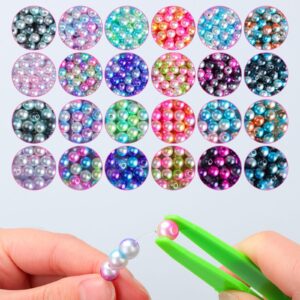 HINSOCHA Bead Bracelet Kit - 1020 Pcs Gradient Colorful Beads Bulk (6mm+8mm) for Bracelet Making, DIY Crafts