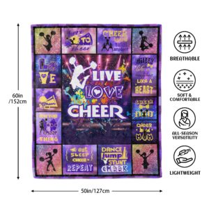 Wotail Cheerleader Gifts, Cheer Blankets for Girls,Cheerleader Gifts for Girls, Cheerleading Gifts, Cheer Gift, Cheer Gifts for Cheerleaders 60"x 50"