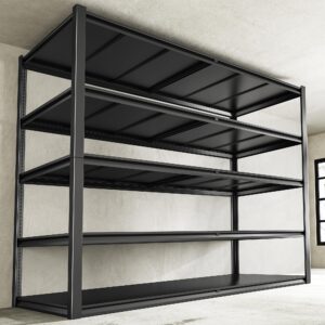 reibii 78" h garage shelving, 55" w storage shelves 3000lbs heavy duty shelving 5 tier adjustable metal shelving unit for storage rack garage shelves industrial storage shelf 55" w x 26" d x 78" h