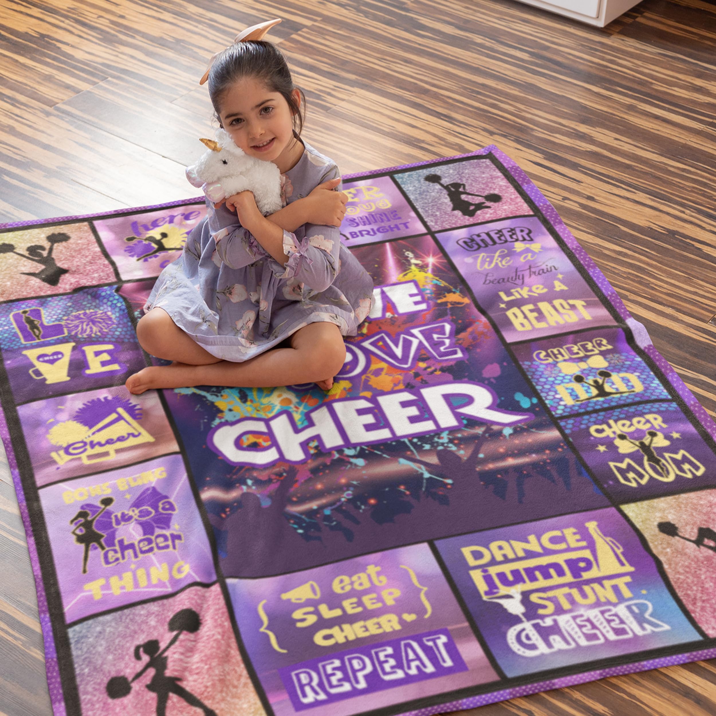 Wotail Cheerleader Gifts, Cheer Blankets for Girls,Cheerleader Gifts for Girls, Cheerleading Gifts, Cheer Gift, Cheer Gifts for Cheerleaders 60"x 50"