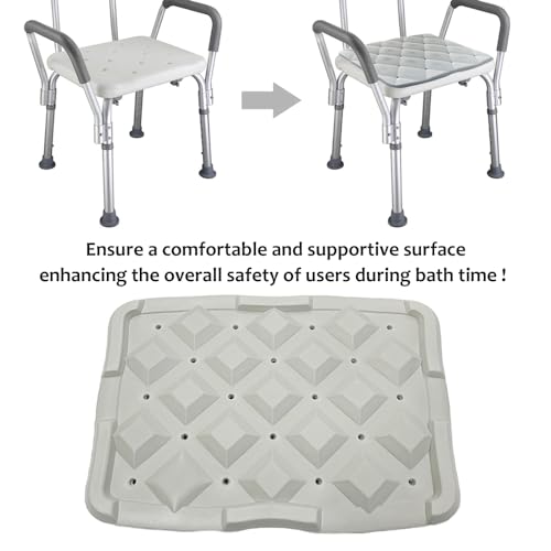 Shower Seat Cushion - Bath Chair Foam Mat Transfer Bench Pad Bath Stool for Disabled Handicap, Slip-Resistant, 11.4" W x 15.7" L x 0.83" H