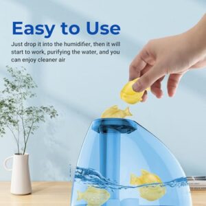 Funmit 12 Pack Universal Humidifier Cleaner Fish Compatible with Almost All Humidifiers and Fish Tanks, Purifies Water, Prevents Hard Water Build-Up, Reduces Scale, Yellow