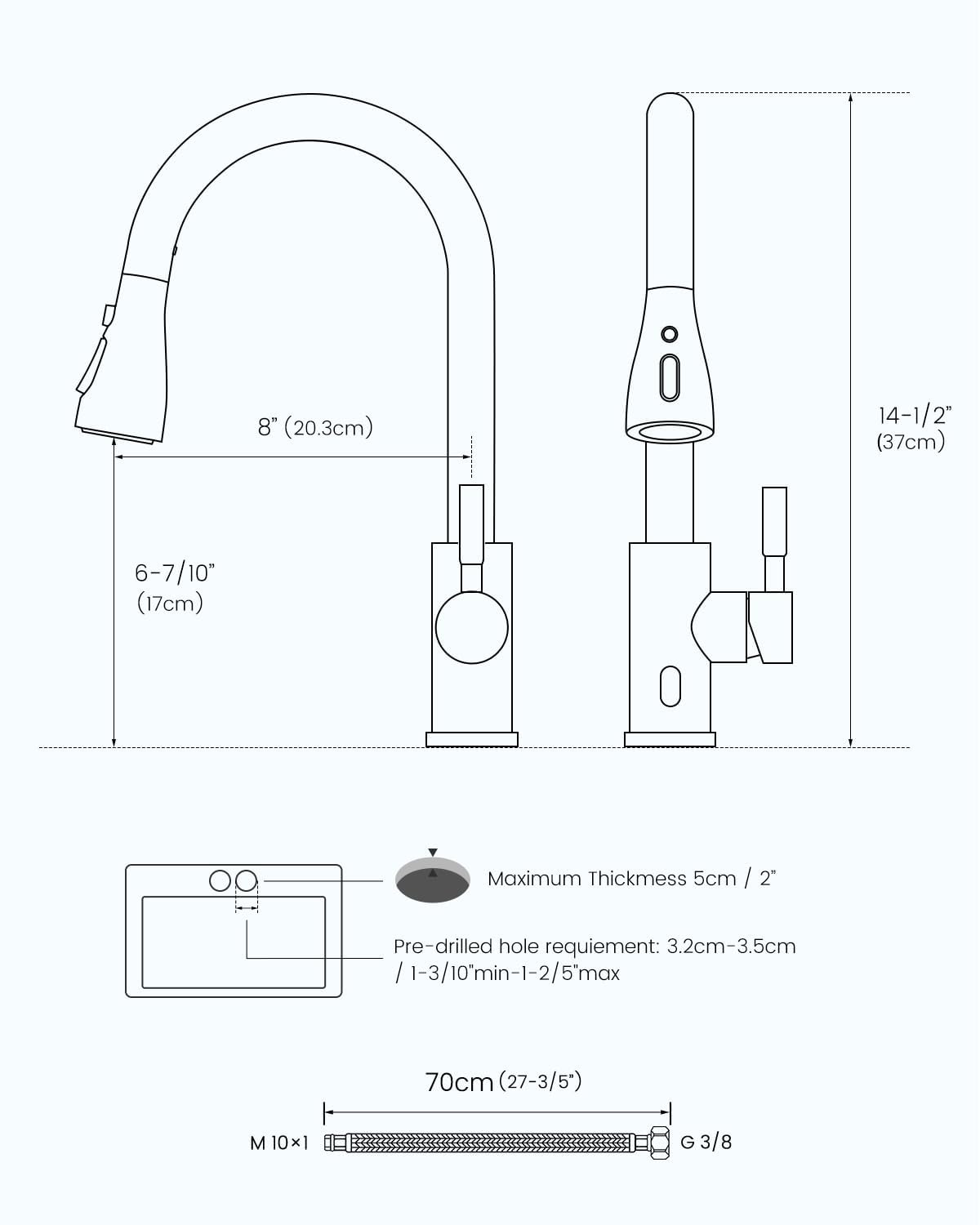 DAYONE Touchless Kitchen Sink Faucet with Soap Dispenser and Pull Down Sprayer, Stainless Steel High Arc Motion Sensor Touch Faucet for Kitchen Sink Smart Hands-Free Single Handle, Brushed Nickel