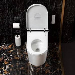 WOODBRIDGE Smart Bidet Toilet,Auto Open & Close,Foot Sensor Operation,Auto Flush,Heated Seat,Tankless One Piece Elongated Toilet,T-0099