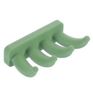 holidyoyo silicone hooks coat hanger with 4 hooks adhesive wall hooks for towels keys hats and more no drilling required suitable for kitchen and bathroom creative banana design green