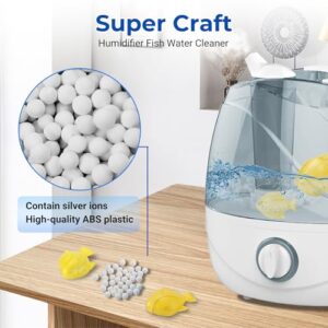 Funmit 12 Pack Universal Humidifier Cleaner Fish Compatible with Almost All Humidifiers and Fish Tanks, Purifies Water, Prevents Hard Water Build-Up, Reduces Scale, Yellow