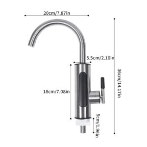 Hot Water Heater Faucet Bathroom Faucet Instant Electric Kitchen Fast Heating Tap Water Faucet Adjustable Temperature with LED Digital Display IPX4 Water-proof