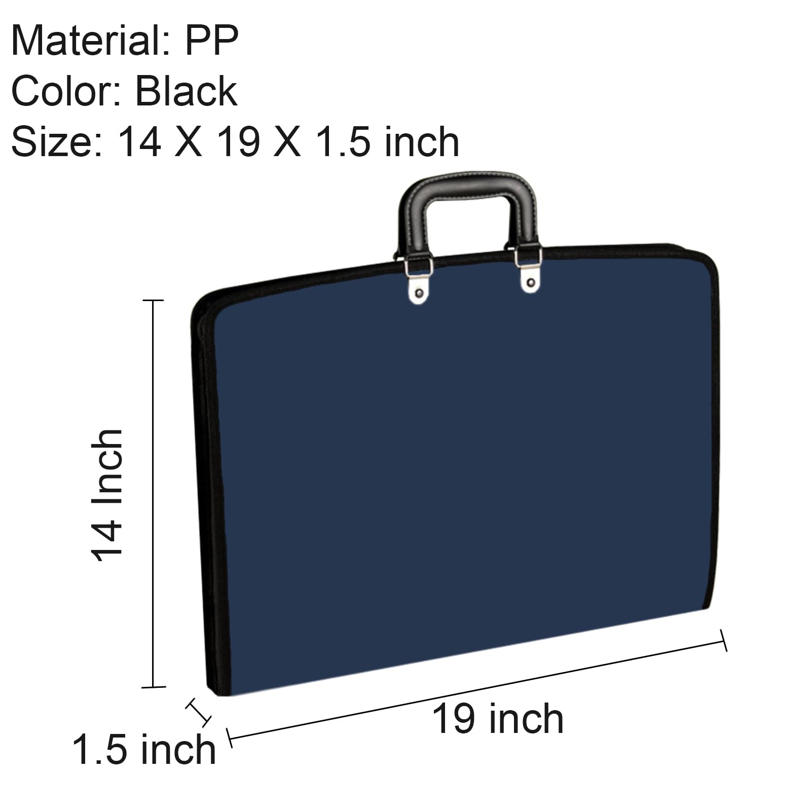 Acocony 11x17 Portfolio with Zipper Closure PP Material Oxford Cloth Edge Waterproof Blue 1 Pack