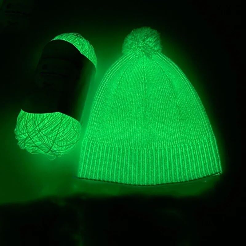 120g Glow in The Dark Yarn for Crocheting and Knitting; 120m(144yds) Yarn for Beginners with Easy-to-See Stitches; Worsted-Weight Medium #4; Yarn for Beginners Crochet Kit Making