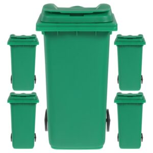 exceart 5pcs mini curbside garbage cans desk trash can trash bins pen holder desk organizer garbage bin recycle can mini waste basket with lid small pencil cup desktop organizer