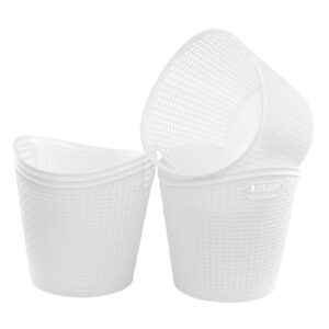 begale 6-pack large plastic storage baskets, 30 l round plastic laundry baskets, white