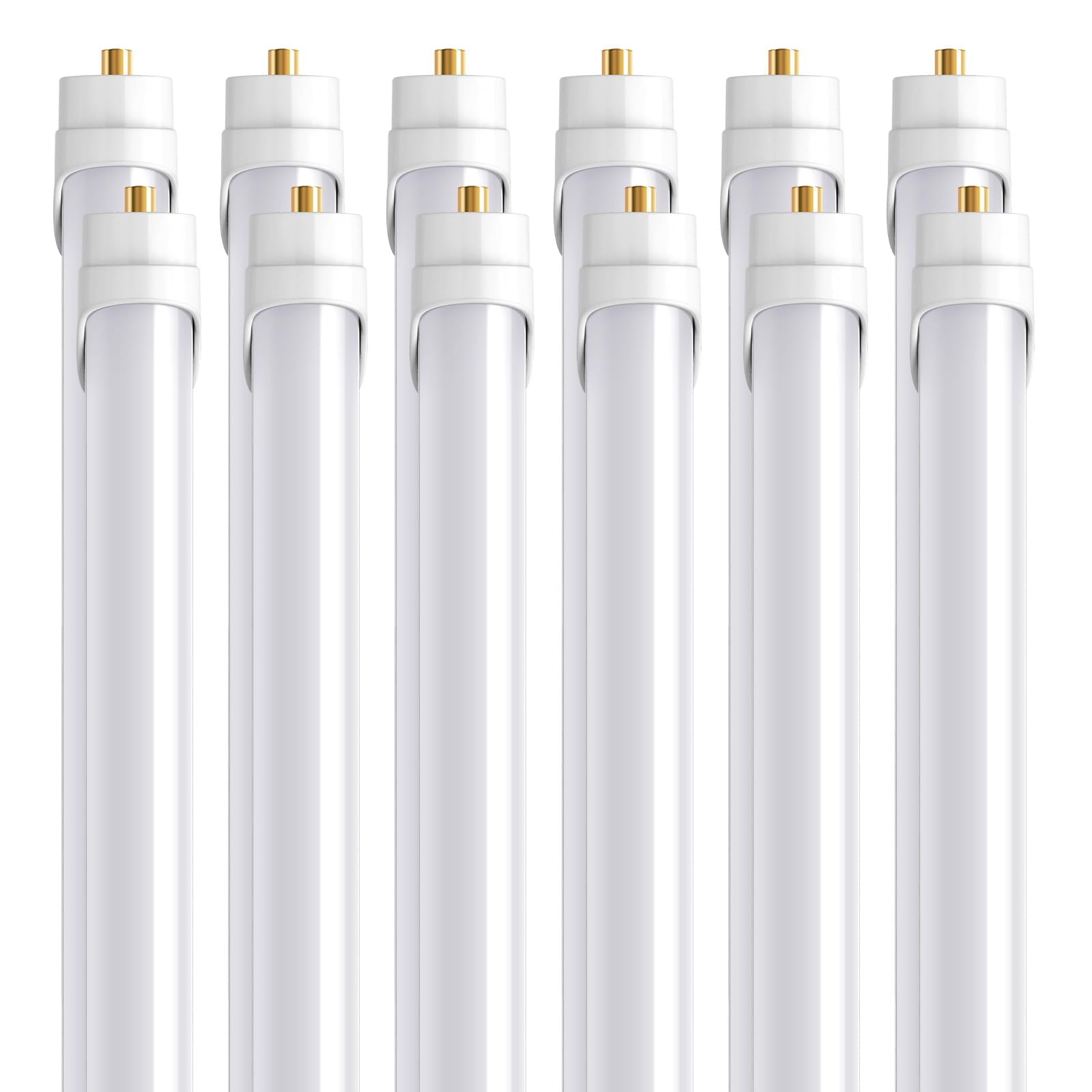 Barrina 8ft LED Bulbs, T8 T10 T12 LED Tube Lights, Single Pin FA8 96" LED Replacement for Fluorescent Fixture, 44W(100W Equivalent) 4500LM 6500K Super Birght, Ballast Bypass, Frosted Cover, 12 Packs