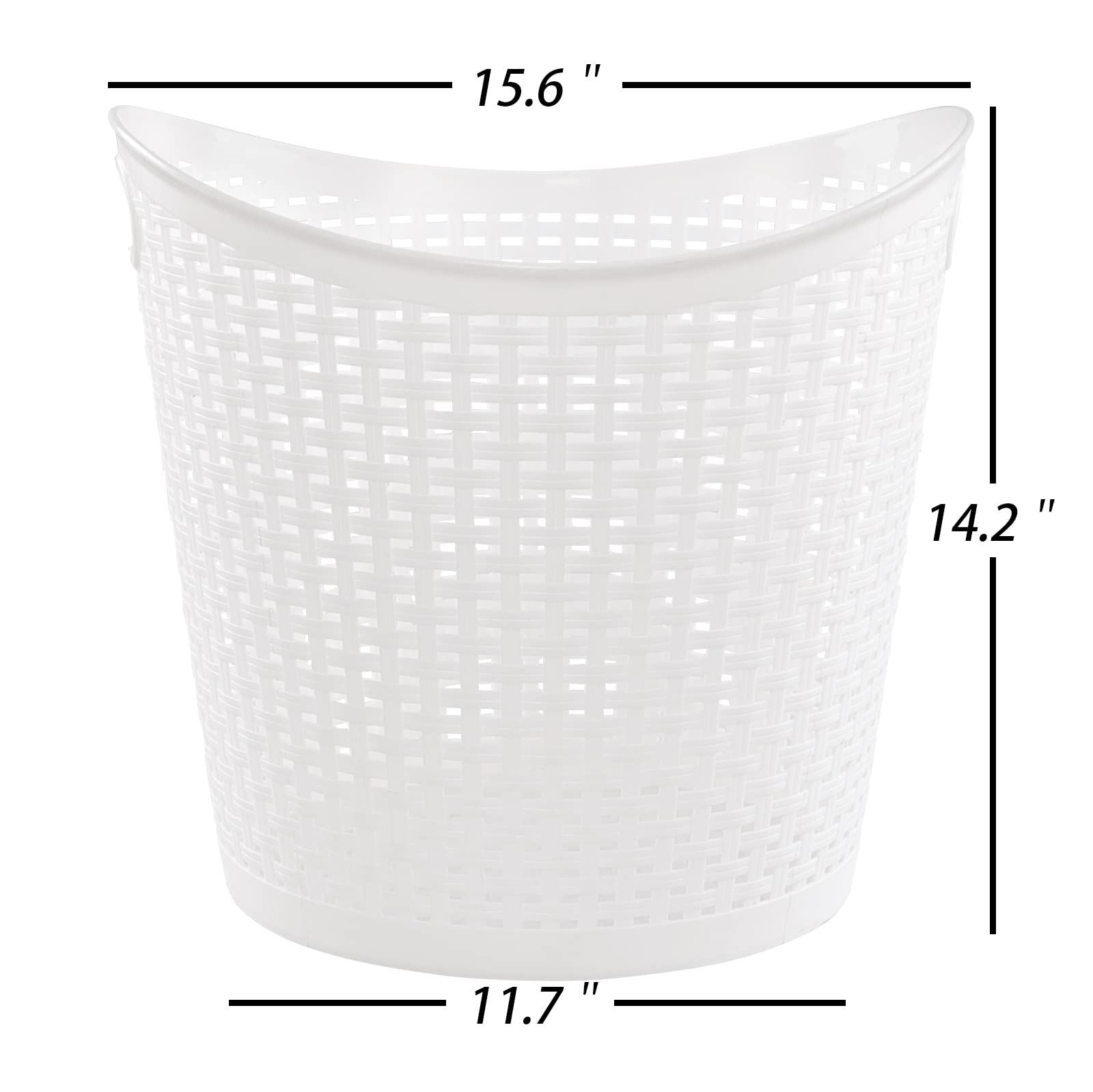 Begale 6-Pack Large Plastic Storage Baskets, 30 L Round Plastic Laundry Baskets, White