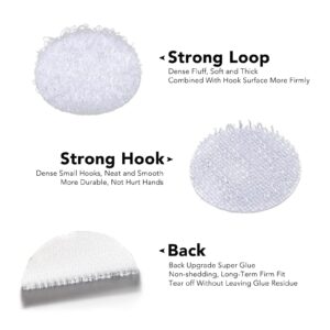 Self Adhesive Dots,600pcs(300 Pairs) 0.59" Diameter Strong Sticky Round Nylon Dots, Hook and Loop Dots with Adhesive,for Classroom, Office, Home