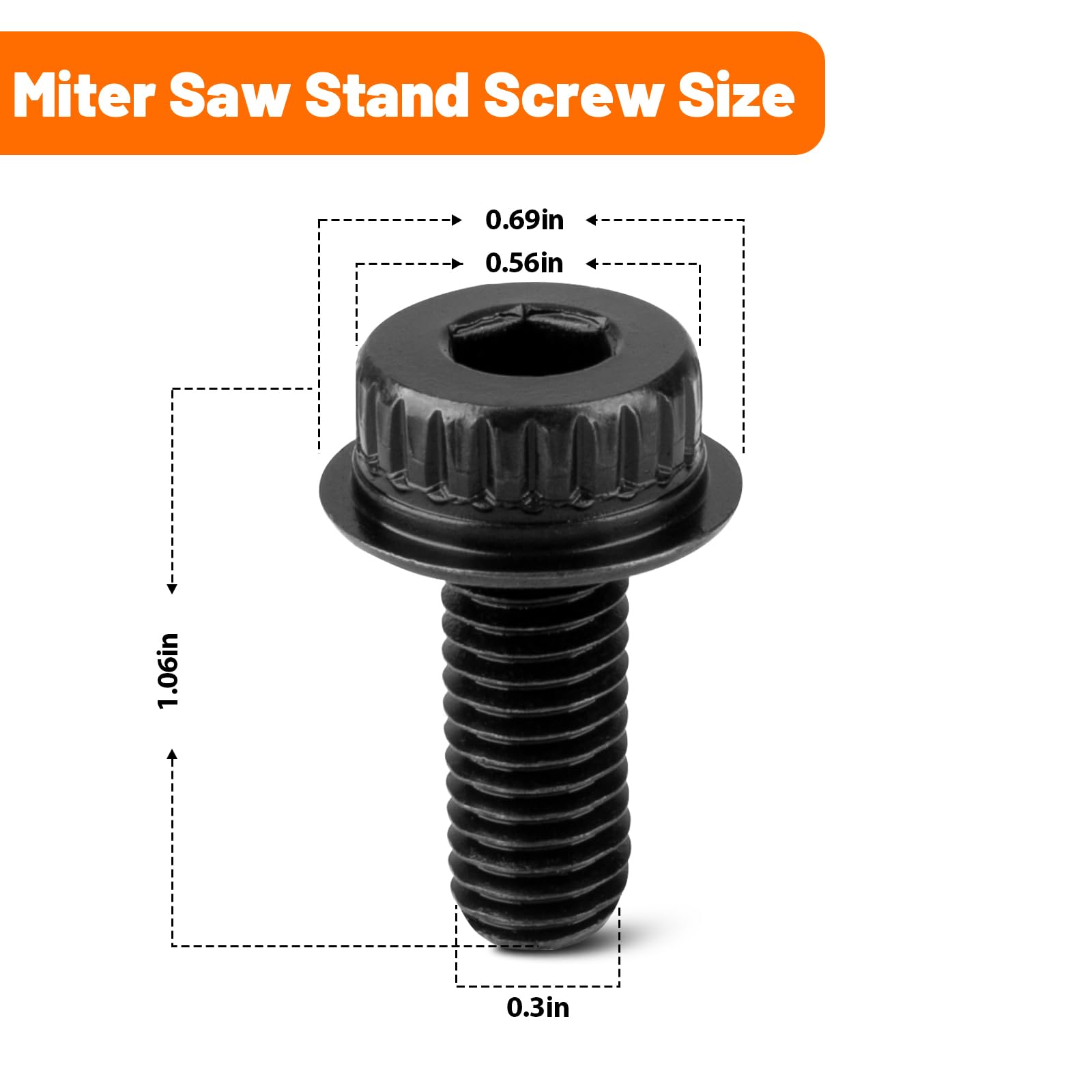 N600011 Miter Saw Blade Bolt for DeWalt, Replacement DeWalt Miter Saw DWS713 DWS715 DWS716 DWS716XPS DWS779 DWS780 DCS361M1 DCS361B DHS790T2 DHS790AB DWS713-B2 DWS713-B3 DWS713-AR DHS790AT2-2 Pack