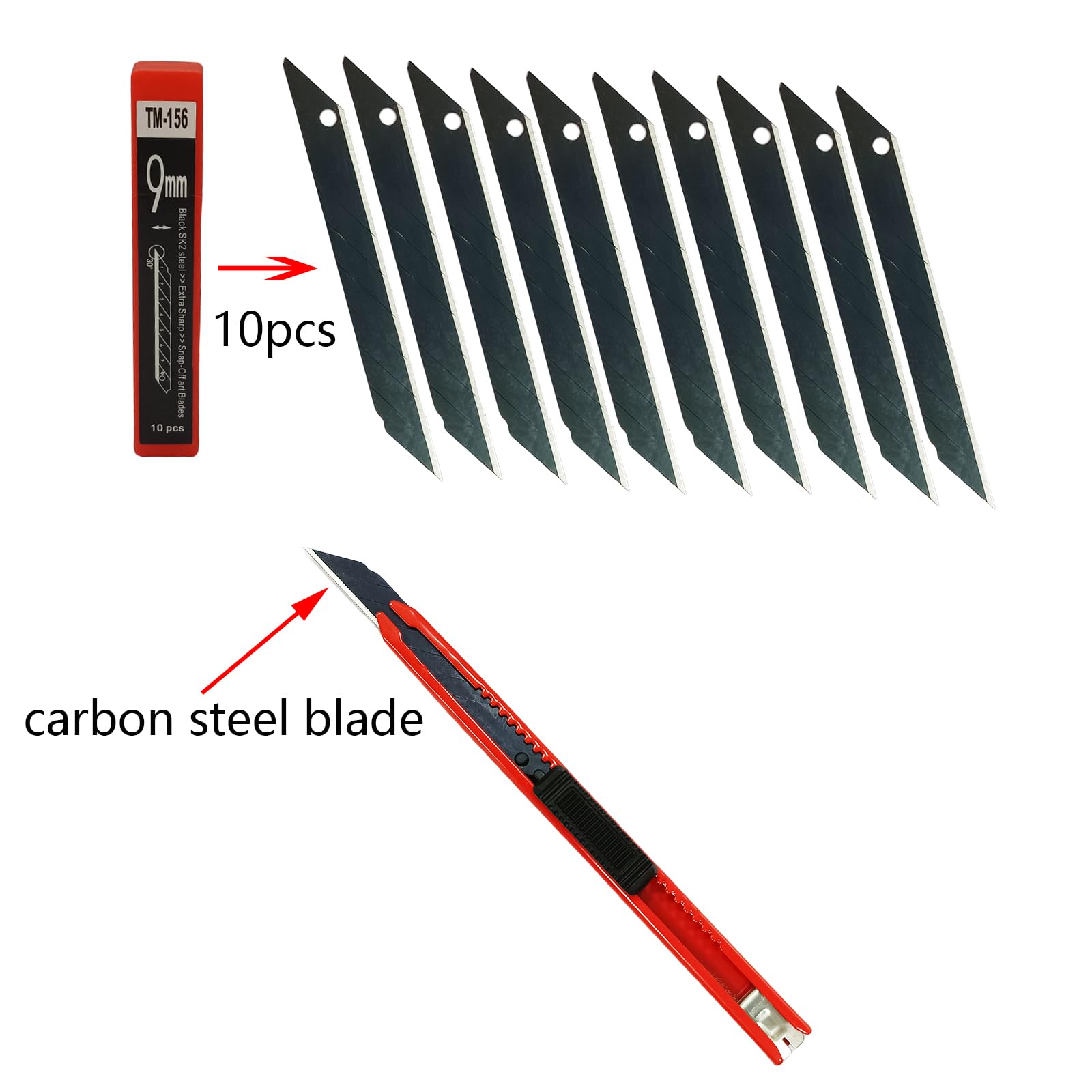 NBTOOL Utility Knife Retractable Knife with 9mm Snap Off Blades,Art Knife with 30 Degree & 60 Degree Blades Paper Cutter Craft Knives