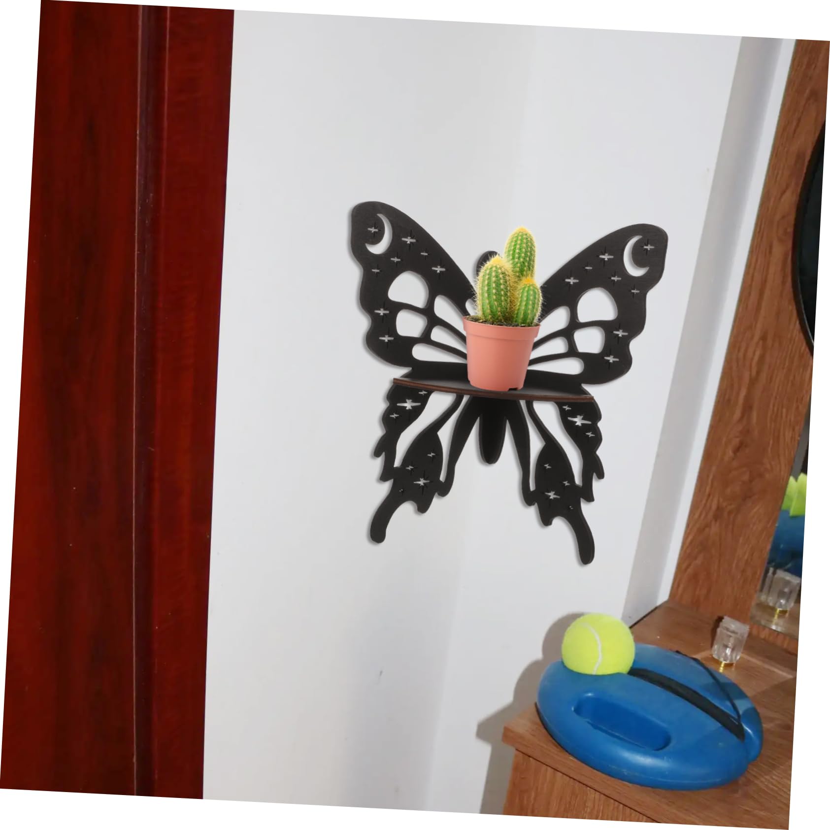 LIFKICH Butterfly Corner Shelf Wooden Floating Shelf Storage Rack for Wall Decor for Displaying Photos and Decorative Items Bedroom Living Room Bathroom