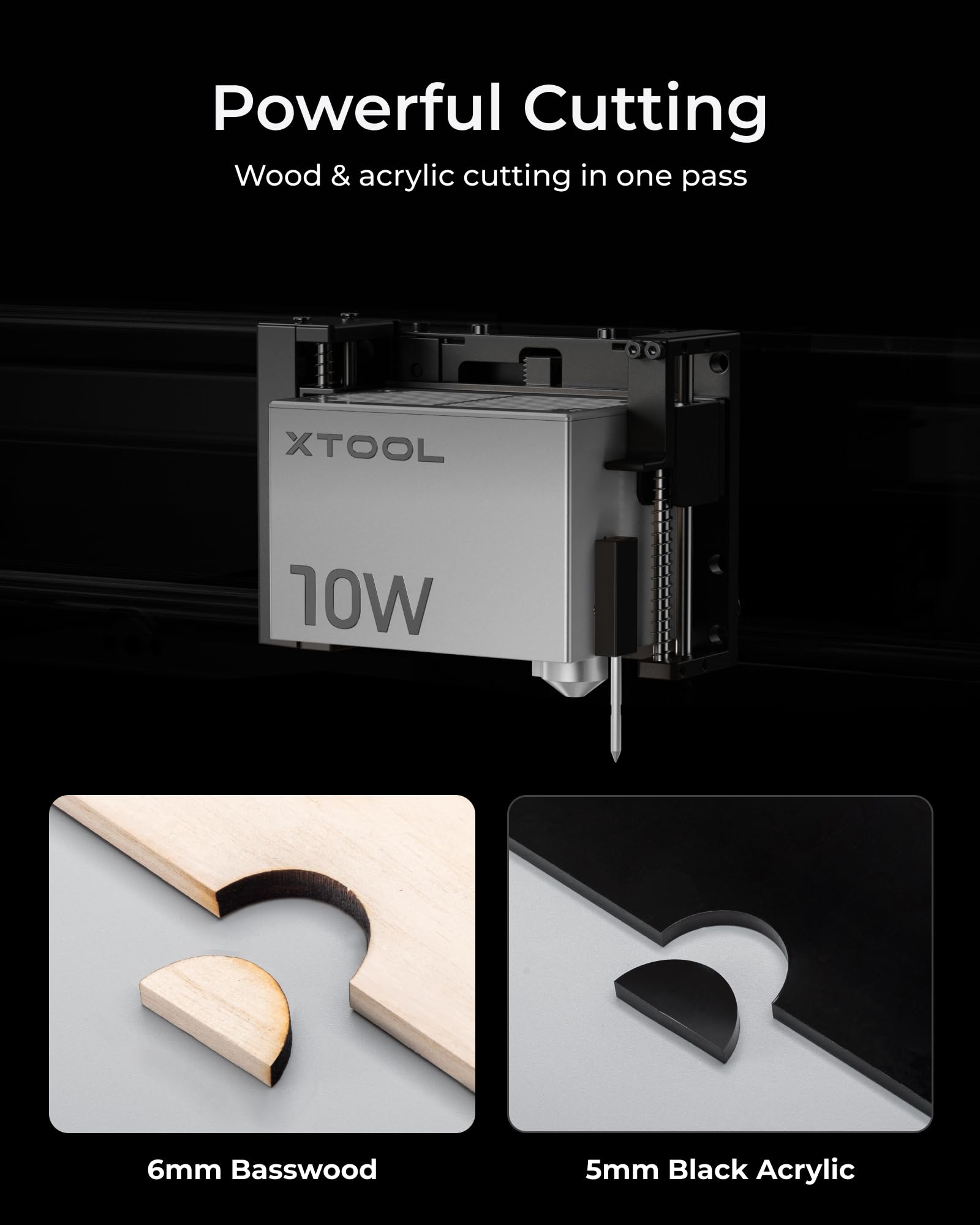 xTool S1 Laser Engraver and Cutter Machine, 23.93" x 15.16" Bed Size, Beginner-friendly, Class 1 Safety Laser Engravering Machine for Wood and Metal, Acrylic